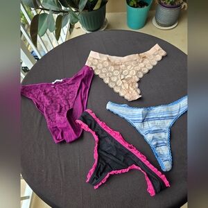 Lot of 4 Women's Panties Savage X Fenty Lace + Mixed Styles Size S